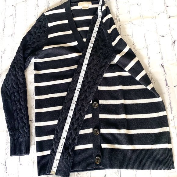 MICHAEL Michael Kors Striped Button front Angora Blend Cardigan MP - Picture 13 of 13